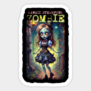 Kawaii Steampunk Zombie 03 Sticker